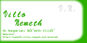 villo nemeth business card